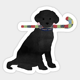 Black Lab Retriever Field Hockey Dog Sticker